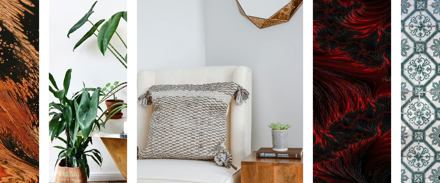 Lifestyle shots multiple textures within furniture