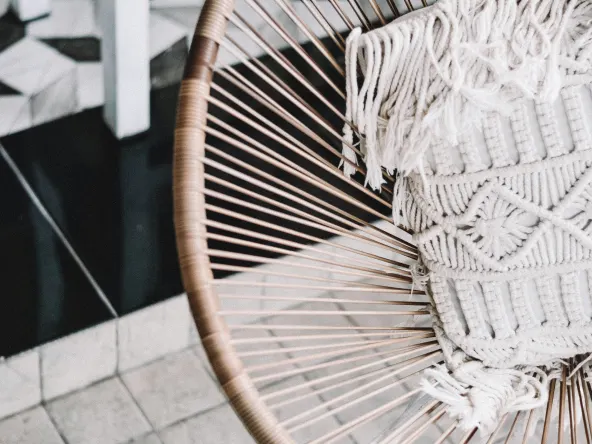 Lifestyle image of wicker chair
